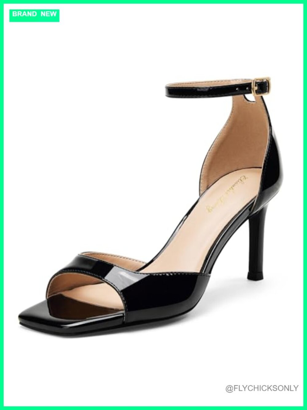 Women's 3 Inch Stiletto Heeled Sandals Adjustable Ankle Strap Peep Toe